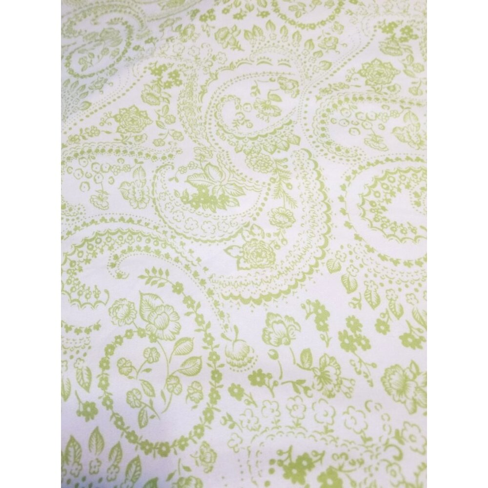 Cynthia Rowley Twin Flat Sheets Lot of 2 Green Paisley 100% Polyester